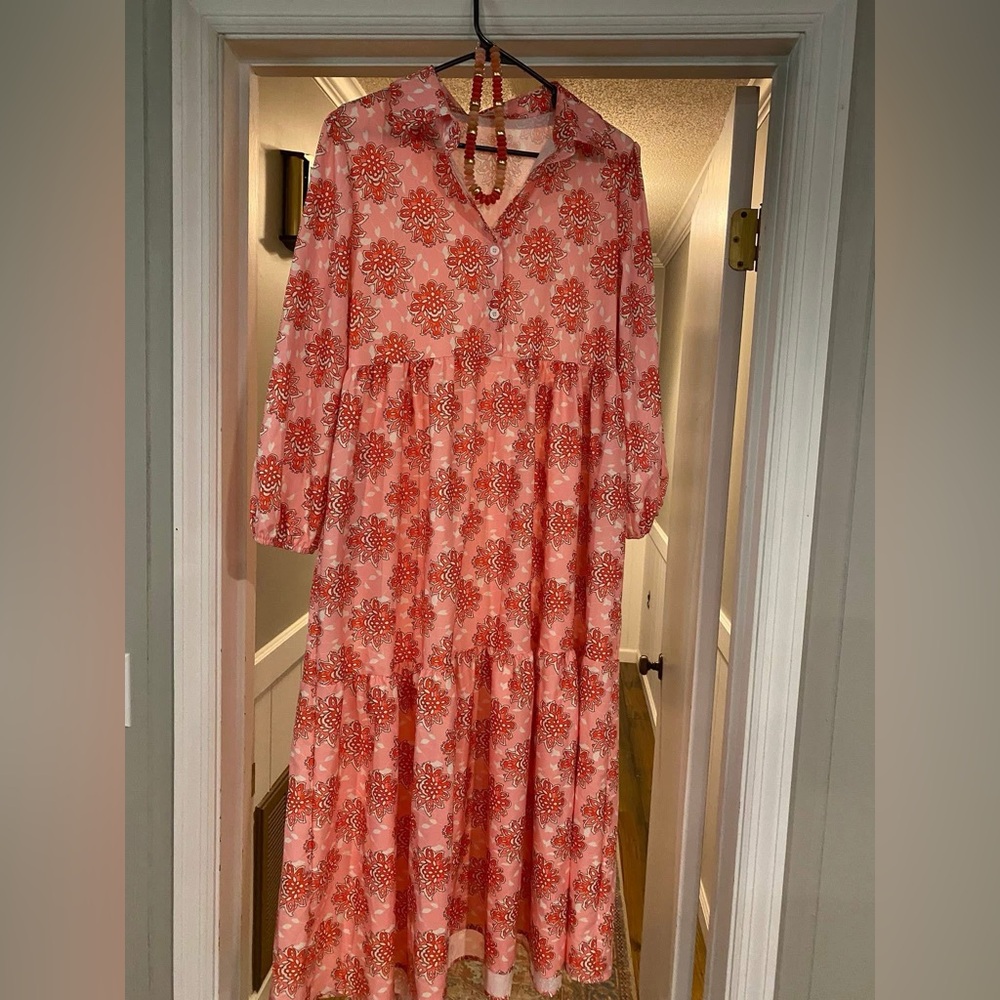 Floral Pink Maxi Dress